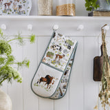 Ulster Weavers Portman Farm Farmhouse Design Double Oven Glove - Portman Farm Double Oven Glove In Grey 2