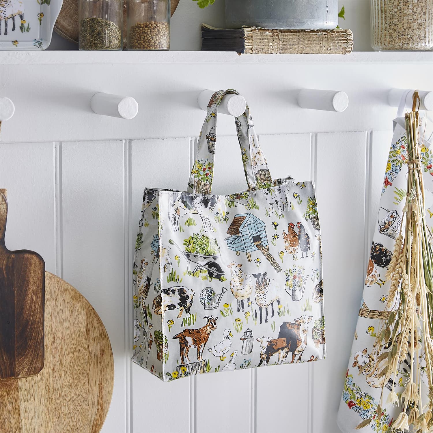 Ulster Weavers Portman Farm Farmhouse Design Small PVC Bag - Portman Farm Pvc Bag Small In Grey 3