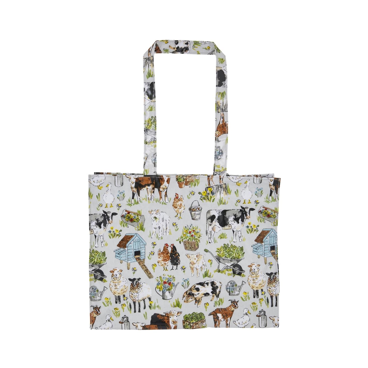 Ulster Weavers Portman Farm Farmhouse Design PVC Shoulder Bag - Portman Farm Shoulder Bag Pvc In Grey 2