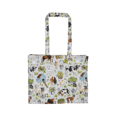 Ulster Weavers Portman Farm Farmhouse Design PVC Shoulder Bag - Portman Farm Shoulder Bag Pvc In Grey 2