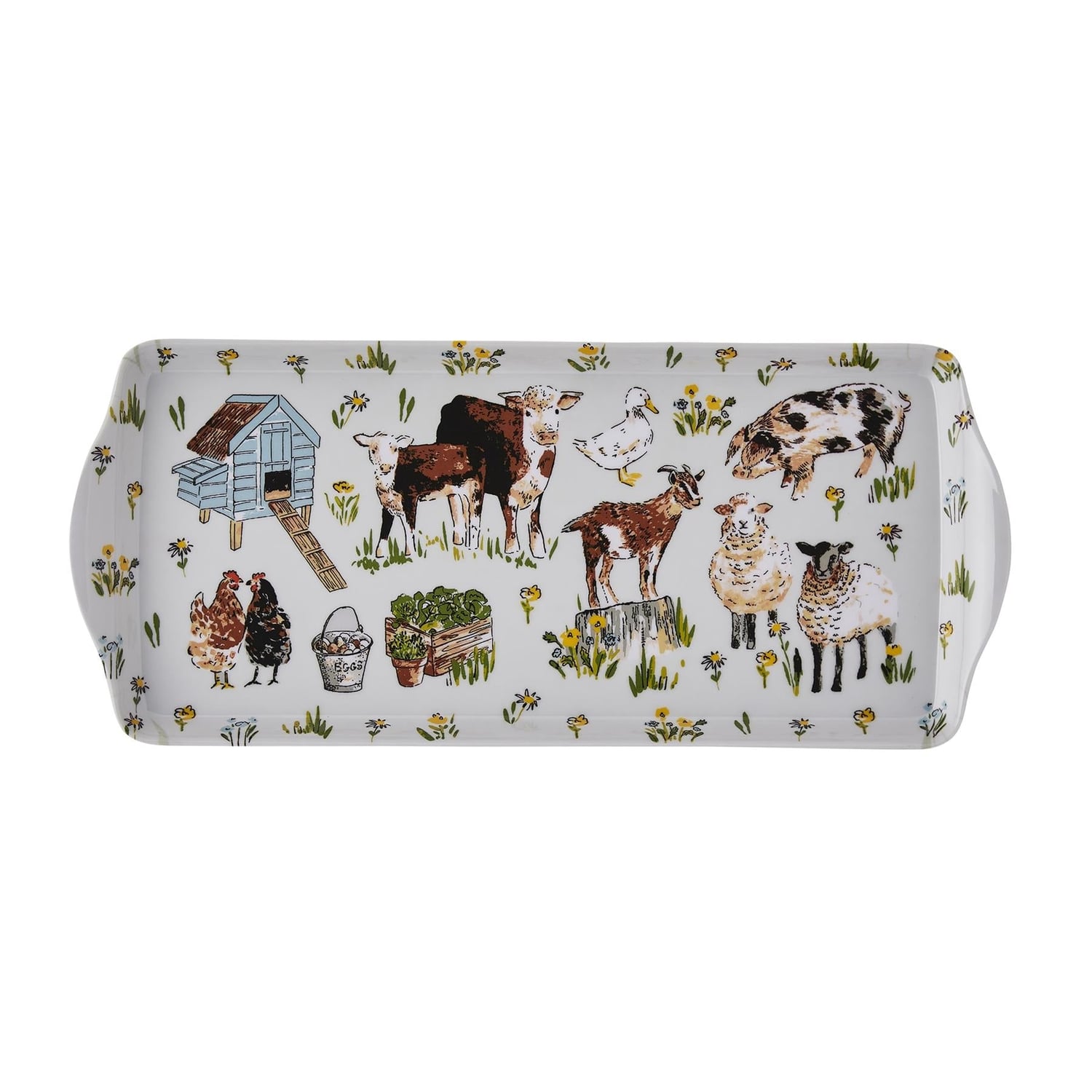 Ulster Weavers Portman Farm Farmhouse Design Small Tray - Portman Farm Small Serving Tray In Grey 2