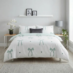Bows Green Duvet Cover Bedding Set