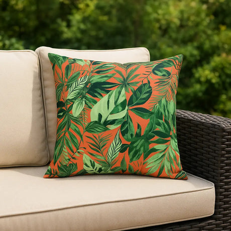 Psychedelic Jungle Outdoor Cushion Cover - Coral