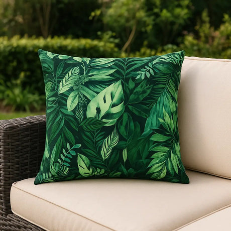 Psychedelic Jungle Outdoor Cushion Cover - Green