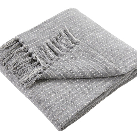 Quinn Cosy Recycled Cotton Reversible Throw – Grey – 130cm x 180cm