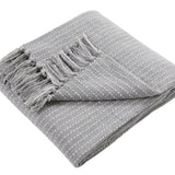 Quinn Grey Striped Cotton Rich Throw 200 x 200cm - Quinn Throw In Grey 200Cm X 200Cm 2