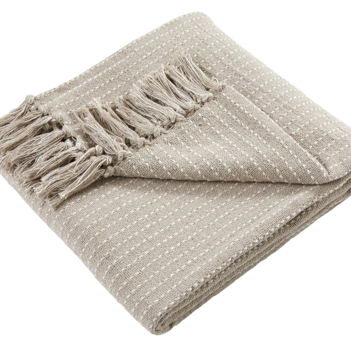 Quinn Cosy Recycled Cotton Reversible Throw – Natural – 130cm x 180cm