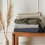 Quinn Cosy Recycled Cotton Reversible Throw – Natural – 130cm x 180cm - Quinn Throw In Natural 3