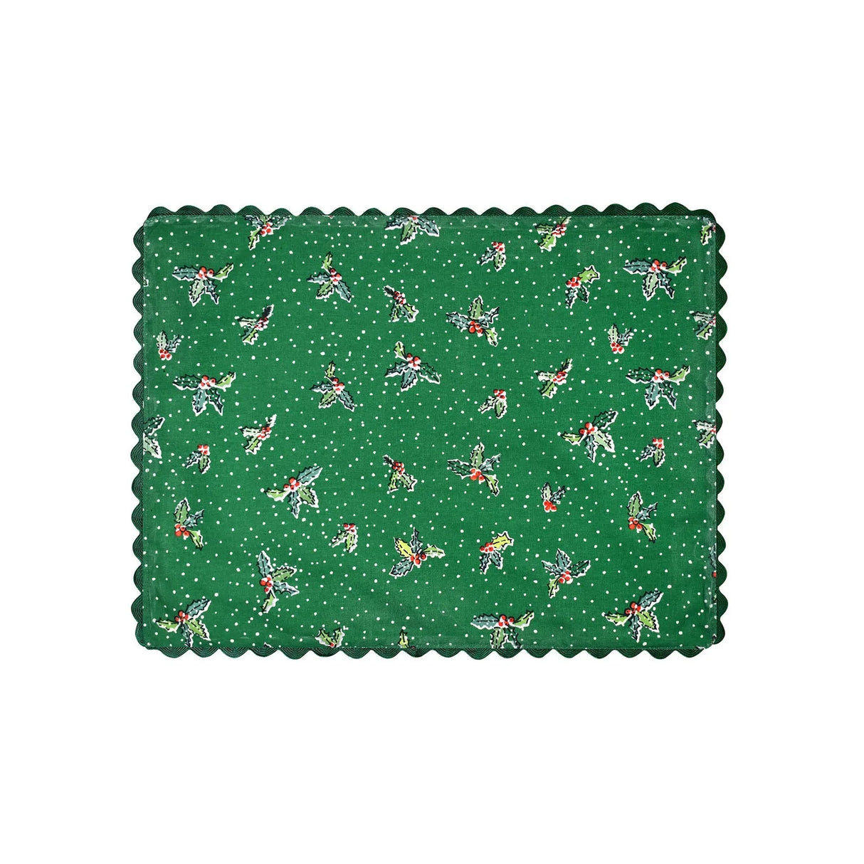 Christmas Robins Cotton Placemats 2 Pack in Green