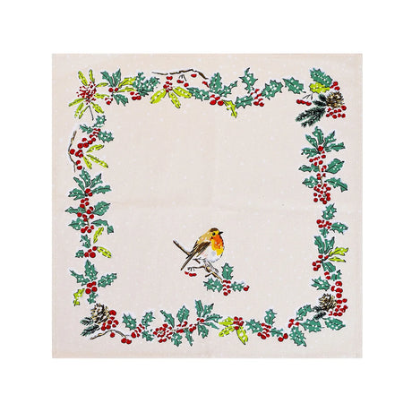 Christmas Robins Napkins 2 Pack in Green