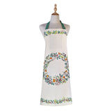Christmas Robins Cotton Apron in Green