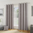 Royale Boucle Lined Eyelet Door Curtains - Silver
