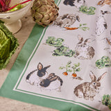 Rabbit Patch Cotton Tea Towel in Green