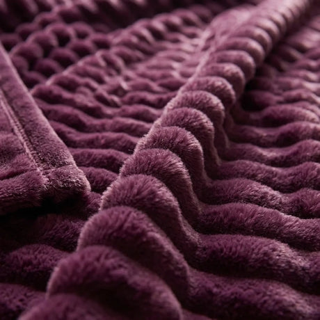 Rabbit Faux Fur Burgundy Red Throw Blanket 150cm x 200cm-1