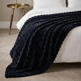 Rabbit Faux Fur Charcoal Throw Blanket 150cm x 200cm-1