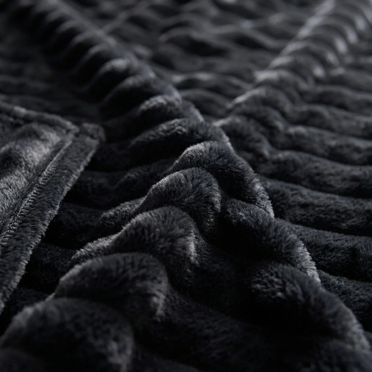 Rabbit Faux Fur Charcoal Throw Blanket 150cm x 200cm-2