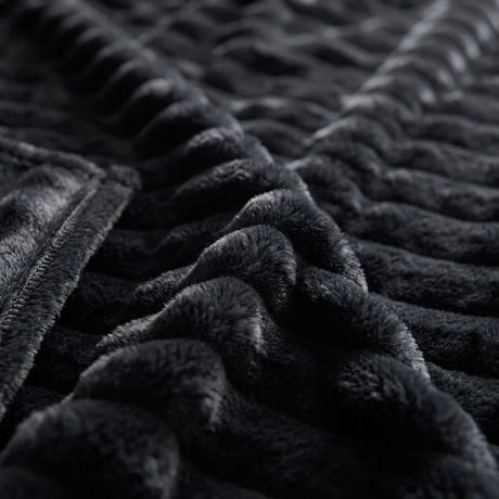 Rabbit Faux Fur Charcoal Throw Blanket 150cm x 200cm-2