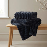 Rabbit Faux Fur Charcoal Throw Blanket 150cm x 200cm-3