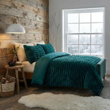 Rabbit Faux Fur Racing Green Duvet Cover Bedding Set-4