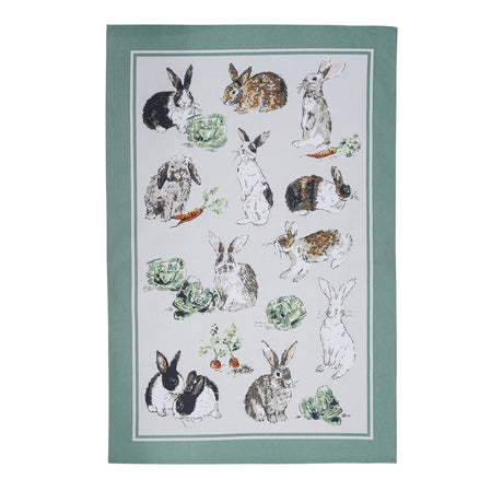 Ulster Weavers Rabbit Patch Green 100% Cotton Tea Towel