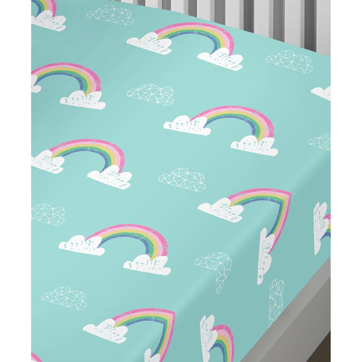 Rainbow Unicorn Kids Bedding 25cm Deep Fitted Sheet Single Double King Toddler - Rainbow Unicorn 25Cm Deep Fitted Bed Sheet In Multicolour 3
