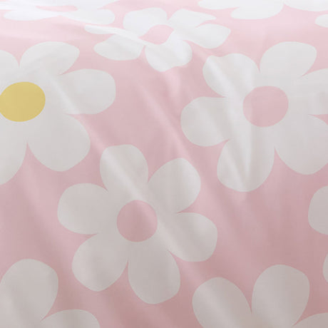 Retro Daisy Pink Floral Duvet Cover Set - Retro Daisy Duvet Cover Set In Pink 3