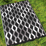 Rico Geometric Outdoor Rug Grey and Orange 120cm x 170cm