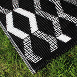 Rico Geometric Outdoor Rug Grey and Orange 120cm x 170cm - Rico Outdoor Rug In Black 120 X 170Cm 2