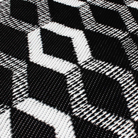 Rico Geometric Outdoor Rug Grey and Orange 120cm x 170cm - Rico Outdoor Rug In Black 120 X 170Cm 3