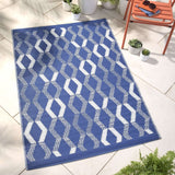 Rico Geometric Outdoor Rug Grey and Orange 120cm x 170cm - Rico Outdoor Rug In Blue 120 X 170Cm 1