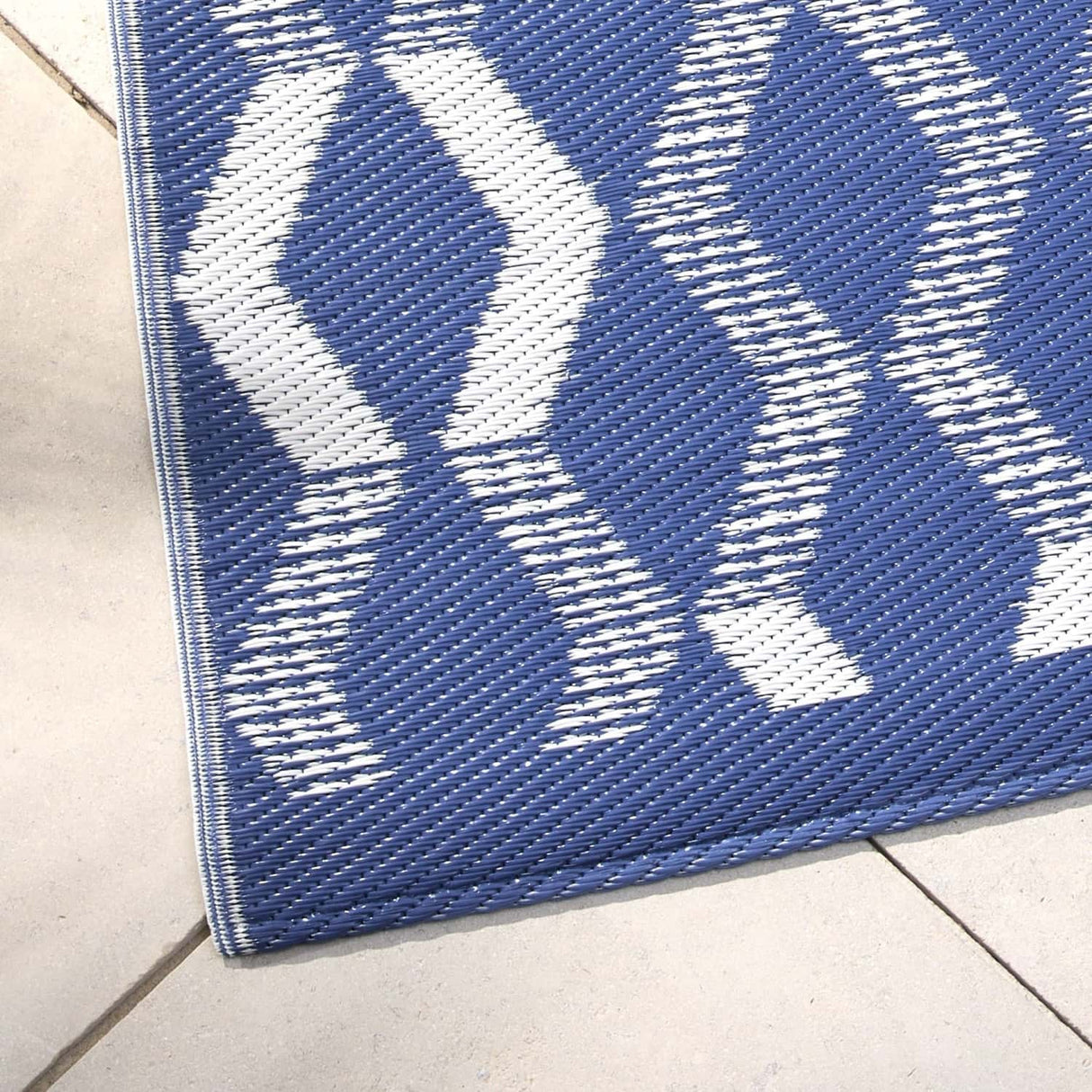 Rico Geometric Outdoor Rug Grey and Orange 120cm x 170cm - Rico Outdoor Rug In Blue 120 X 170Cm 2