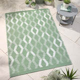 Rico Geometric Outdoor Rug Grey and Orange 120cm x 170cm - Rico Outdoor Rug In Green 120 X 170Cm 1
