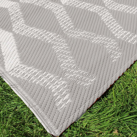 Rico Geometric Outdoor Rug Grey and Orange 120cm x 170cm - Rico Outdoor Rug In Grey 120 X 170Cm 2
