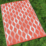 Rico Geometric Outdoor Rug Grey and Orange 120cm x 170cm - Rico Outdoor Rug In Terracotta 120 X 170Cm 1