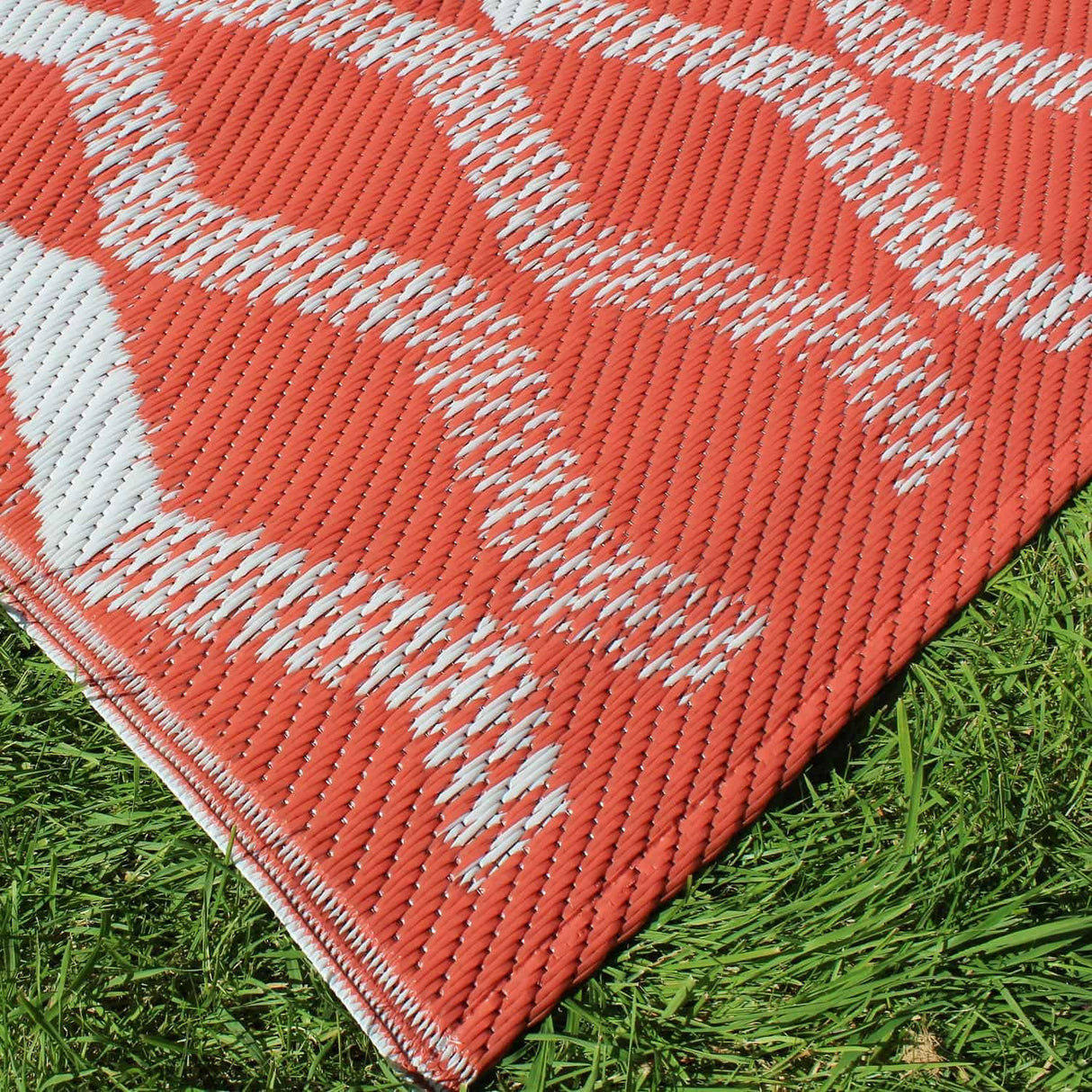 Rico Geometric Outdoor Rug Grey and Orange 120cm x 170cm - Rico Outdoor Rug In Terracotta 120 X 170Cm 2