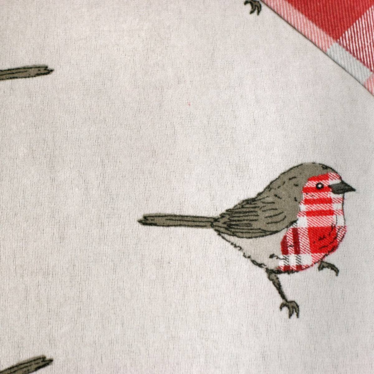 Robin Flannelette Brushed Cotton Duvet Cover Set - Robin Christmas Duvet Cover Set In Red 2