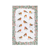 Ulster Weavers Robins & Berry Border Recycled Cotton Blend Tea Towel - Robins & Berry Border Recycled Blend Cotton Tea Towel In White 2