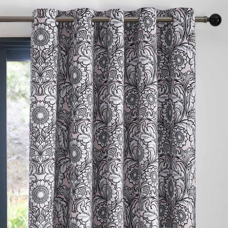 Laurence Llewelyn-Bowen Romilly Floral Velvet Blackout Eyelet Curtains Light Filtering Printed - Romilly Eyelet Curtains In Natural 2