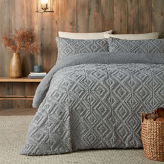 Snug Romo Cosy Grey Fleece Duvet Cover Bedding Set