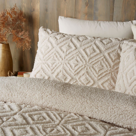 Snug Romo Cosy Fleece Duvet Cover Set - Natural - Romo Duvet Cover Set In Natural 2