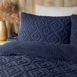 Snug Romo Cosy Fleece Duvet Cover Set - Navy - Romo Duvet Cover Set In Navy 2