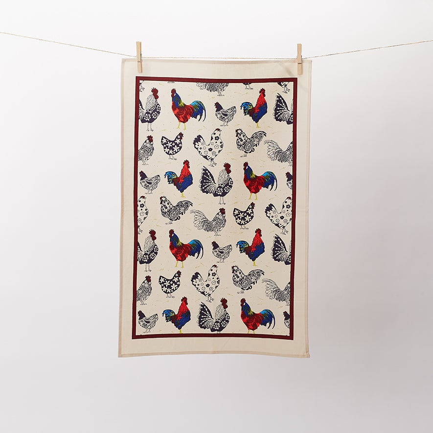 Ulster Weavers Rooster Luxury 100% Cotton Tea Towel - Rooster Cotton Tea Towel In Cream 3