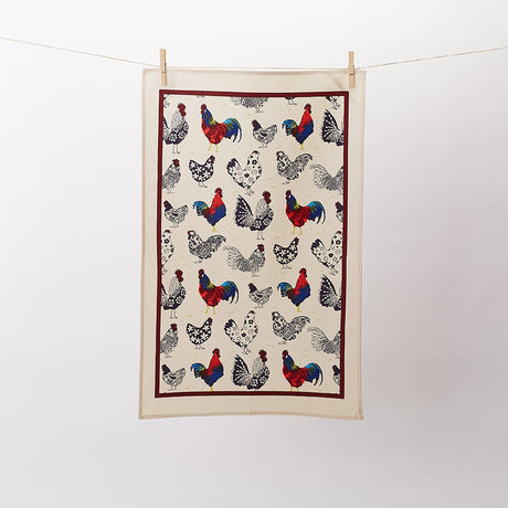 Ulster Weavers Rooster Luxury 100% Cotton Tea Towel - Rooster Cotton Tea Towel In Cream 3
