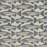 Salmon Cotton Tea Towel in Blue