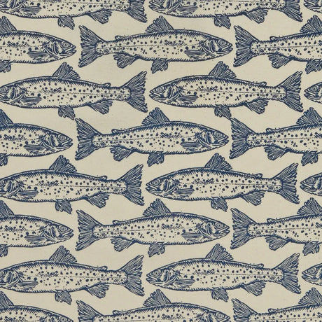 Salmon Cotton Tea Towel in Blue