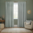 Sessile Leaf Tape Top Pencil Pleat Curtains - Delph Blue