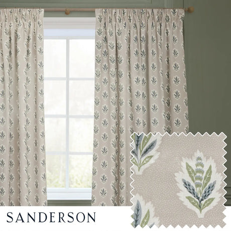 Sessile Leaf Tape Top Pencil Pleat Curtains by Sanderson