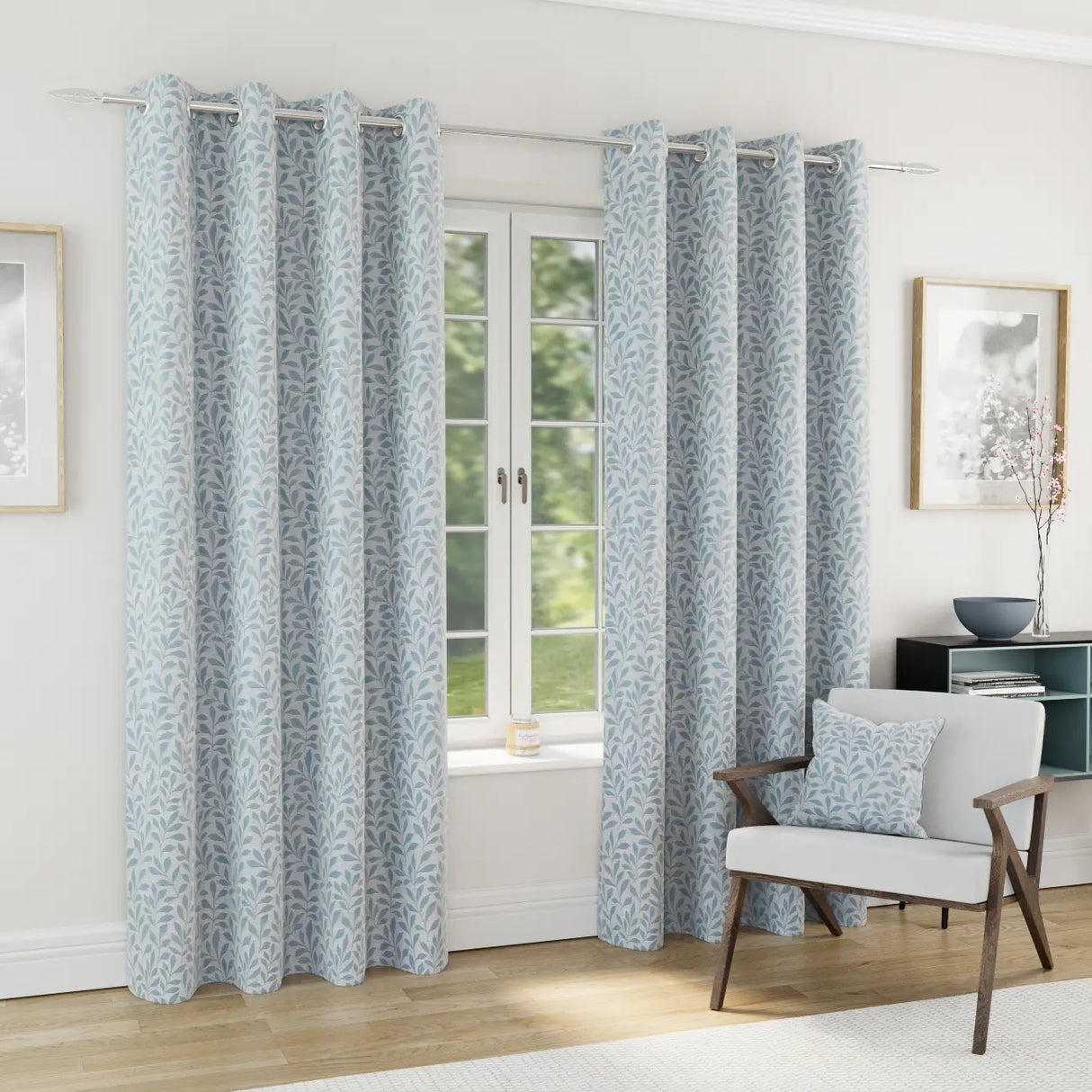 Sherwood Blackout Eyelet Curtains - Ice Blue