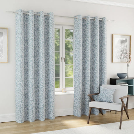 Sherwood Blackout Eyelet Curtains - Ice Blue