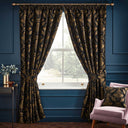 Shiraz Lined Tape Top Pencil Pleat Curtains by Paoletti